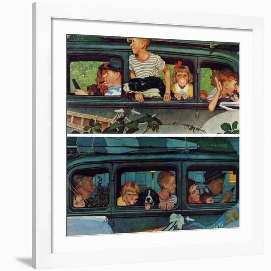 "Outing" or "Coming and Going", August 30,1947-Norman Rockwell-Framed Giclee Print