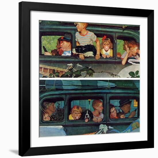 "Outing" or "Coming and Going", August 30,1947-Norman Rockwell-Framed Giclee Print