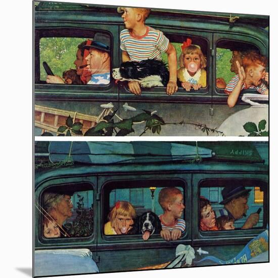 "Outing" or "Coming and Going", August 30,1947-Norman Rockwell-Mounted Giclee Print