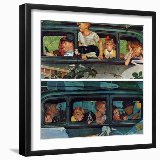 "Outing" or "Coming and Going", August 30,1947-Norman Rockwell-Framed Premium Giclee Print