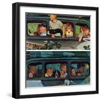 "Outing" or "Coming and Going", August 30,1947-Norman Rockwell-Framed Giclee Print