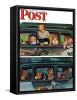 "Outing" or "Coming and Going" Saturday Evening Post Cover, August 30,1947-Norman Rockwell-Framed Stretched Canvas