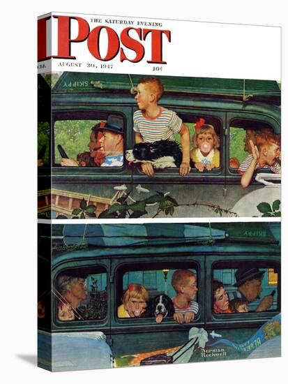 "Outing" or "Coming and Going" Saturday Evening Post Cover, August 30,1947-Norman Rockwell-Stretched Canvas