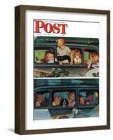 "Outing" or "Coming and Going" Saturday Evening Post Cover, August 30,1947-Norman Rockwell-Framed Giclee Print