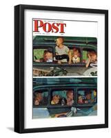 "Outing" or "Coming and Going" Saturday Evening Post Cover, August 30,1947-Norman Rockwell-Framed Giclee Print