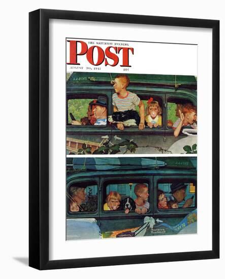 "Outing" or "Coming and Going" Saturday Evening Post Cover, August 30,1947-Norman Rockwell-Framed Giclee Print
