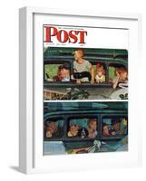 "Outing" or "Coming and Going" Saturday Evening Post Cover, August 30,1947-Norman Rockwell-Framed Giclee Print