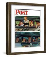 "Outing" or "Coming and Going" Saturday Evening Post Cover, August 30,1947-Norman Rockwell-Framed Giclee Print