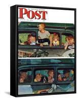 "Outing" or "Coming and Going" Saturday Evening Post Cover, August 30,1947-Norman Rockwell-Framed Stretched Canvas