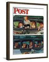 "Outing" or "Coming and Going" Saturday Evening Post Cover, August 30,1947-Norman Rockwell-Framed Giclee Print