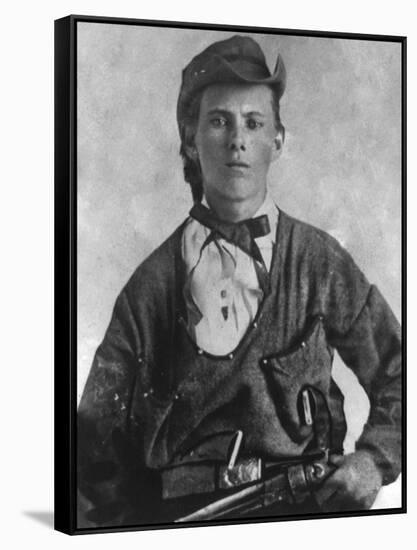 Outlaw Jesse James Portrait Photograph-Lantern Press-Framed Stretched Canvas