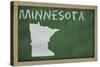 Outline Map of Minnesota on Blackboard-vepar5-Stretched Canvas