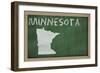 Outline Map of Minnesota on Blackboard-vepar5-Framed Art Print