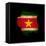 Outline Map Of Suriname With Grunge Flag Insert Isolated On Black-Veneratio-Framed Stretched Canvas