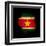 Outline Map Of Suriname With Grunge Flag Insert Isolated On Black-Veneratio-Framed Art Print