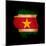 Outline Map Of Suriname With Grunge Flag Insert Isolated On Black-Veneratio-Mounted Art Print