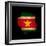 Outline Map Of Suriname With Grunge Flag Insert Isolated On Black-Veneratio-Framed Art Print