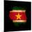 Outline Map Of Suriname With Grunge Flag Insert Isolated On Black-Veneratio-Mounted Art Print