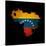 Outline Map Of Venezuela With Grunge Flag Insert Isolated On Black-Veneratio-Stretched Canvas