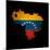 Outline Map Of Venezuela With Grunge Flag Insert Isolated On Black-Veneratio-Mounted Art Print