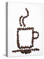Outline of a Cup of Coffee in Coffee Beans-Gustavo Andrade-Stretched Canvas