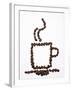 Outline of a Cup of Coffee in Coffee Beans-Gustavo Andrade-Framed Photographic Print