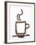 Outline of a Cup of Coffee in Coffee Beans-Gustavo Andrade-Framed Photographic Print