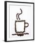 Outline of a Cup of Coffee in Coffee Beans-Gustavo Andrade-Framed Photographic Print