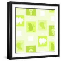 Outlines of Farm Animals-null-Framed Premium Giclee Print