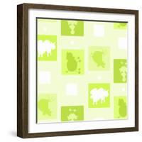 Outlines of Farm Animals-null-Framed Giclee Print