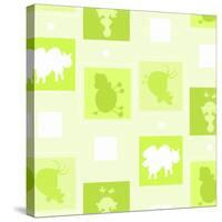 Outlines of Farm Animals-null-Stretched Canvas