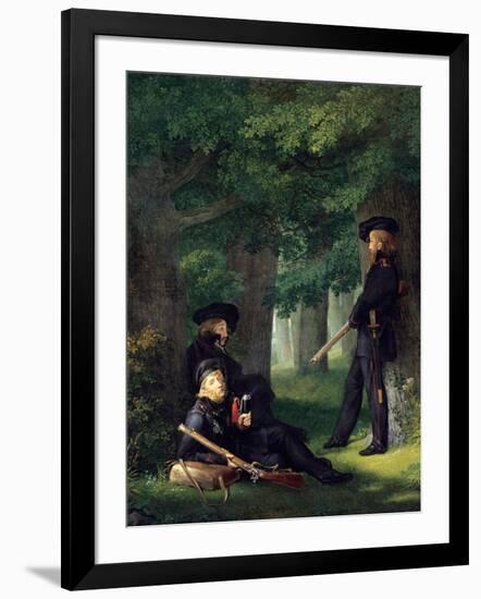 'Outpost Duty' (Les Avant-Poste) 1815 (Oil on Canvas)-Georg Friedrich Kersting-Framed Giclee Print