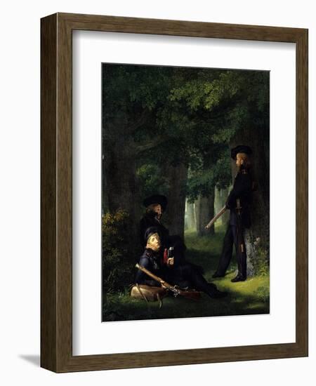 Outpost Duty (Theodor Körner, Karl Friedrich Friesen and Heinrich Hartman), 1815-Georg Friedrich Kersting-Framed Giclee Print