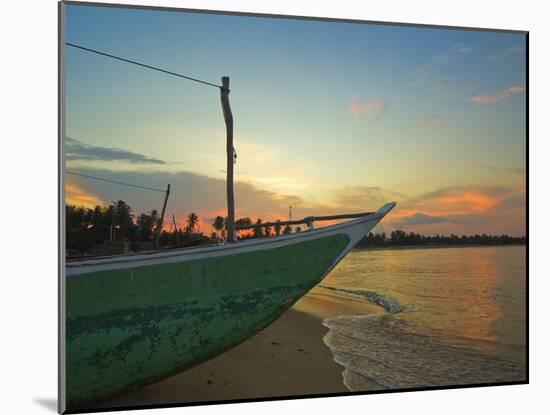 Outrigger Boat at Sunset at This Fishing Beach and Popular Tourist Surf Destination, Arugam Bay, Ea-Robert Francis-Mounted Photographic Print