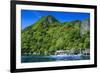 Outrigger Boat Cruising in the Bay of El Nido, Bacuit Archipelago, Palawan, Philippines-Michael Runkel-Framed Photographic Print