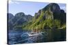 Outrigger Boat in the Bacuit Archipelago, Palawan, Philippines, Southeast Asia, Asia-Michael Runkel-Stretched Canvas