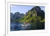 Outrigger Boat in the Bacuit Archipelago, Palawan, Philippines, Southeast Asia, Asia-Michael Runkel-Framed Photographic Print