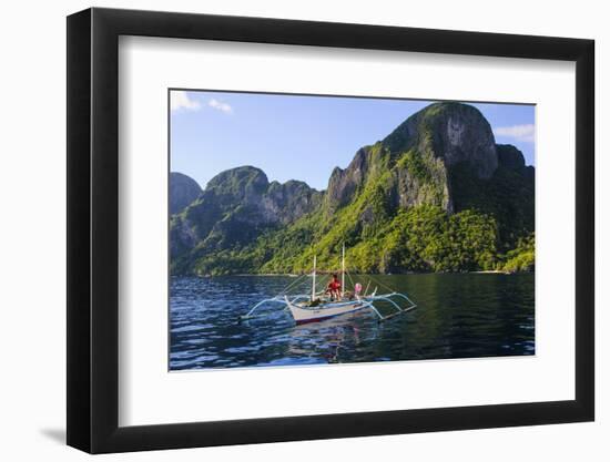 Outrigger Boat in the Bacuit Archipelago, Palawan, Philippines, Southeast Asia, Asia-Michael Runkel-Framed Photographic Print