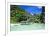 Outrigger Boat in the Crystal Clear Water in the Bacuit Archipelago, Palawan, Philippines-Michael Runkel-Framed Photographic Print