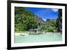 Outrigger Boat in the Crystal Clear Water in the Bacuit Archipelago, Palawan, Philippines-Michael Runkel-Framed Photographic Print