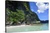 Outrigger Boat in the Crystal Clear Water in the Bacuit Archipelago, Palawan, Philippines-Michael Runkel-Stretched Canvas