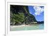 Outrigger Boat in the Crystal Clear Water in the Bacuit Archipelago, Palawan, Philippines-Michael Runkel-Framed Photographic Print