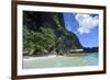 Outrigger Boat in the Crystal Clear Water in the Bacuit Archipelago, Palawan, Philippines-Michael Runkel-Framed Photographic Print