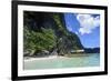 Outrigger Boat in the Crystal Clear Water in the Bacuit Archipelago, Palawan, Philippines-Michael Runkel-Framed Photographic Print