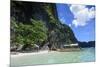 Outrigger Boat in the Crystal Clear Water in the Bacuit Archipelago, Palawan, Philippines-Michael Runkel-Mounted Photographic Print