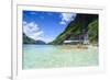 Outrigger Boat in the Crystal Clear Water in the Bacuit Archipelago, Palawan, Philippines-Michael Runkel-Framed Photographic Print