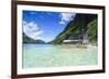 Outrigger Boat in the Crystal Clear Water in the Bacuit Archipelago, Palawan, Philippines-Michael Runkel-Framed Photographic Print