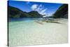 Outrigger Boat in the Crystal Clear Water in the Bacuit Archipelago, Palawan, Philippines-Michael Runkel-Stretched Canvas