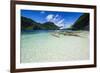 Outrigger Boat in the Crystal Clear Water in the Bacuit Archipelago, Palawan, Philippines-Michael Runkel-Framed Photographic Print