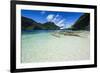 Outrigger Boat in the Crystal Clear Water in the Bacuit Archipelago, Palawan, Philippines-Michael Runkel-Framed Photographic Print